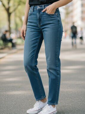 ZARA Blue Straight Leg Jeans Size 6 EUC